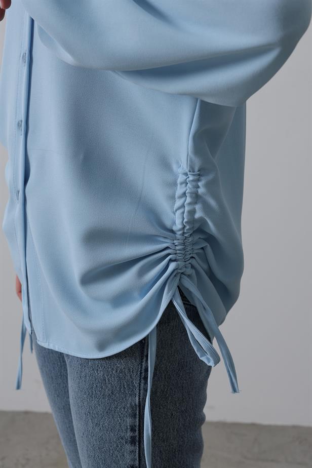 RYN Embroidered Detail Ayrubin Shirt - Blue - Sutton in Ashfield