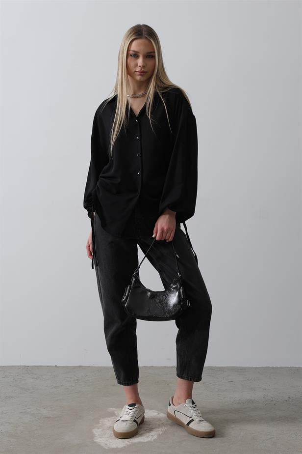 RYN Biye Detailed Ayrubin Shirt - Black - Manalapan