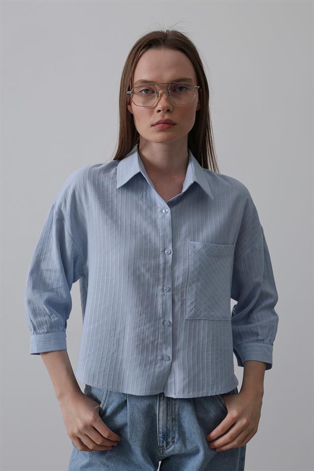RYN Pocket Short Sleeve Shirt - Baby Blue - San Andrés Tuxtla