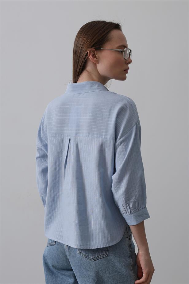 RYN Pocket Short Sleeve Shirt - Baby Blue - San Andrés Tuxtla