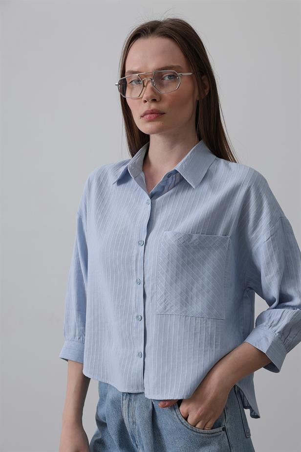 RYN Pocket Short Sleeve Shirt - Baby Blue - San Andrés Tuxtla