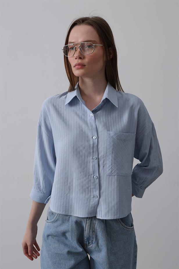 RYN Pocket Short Sleeve Shirt - Baby Blue - San Andrés Tuxtla