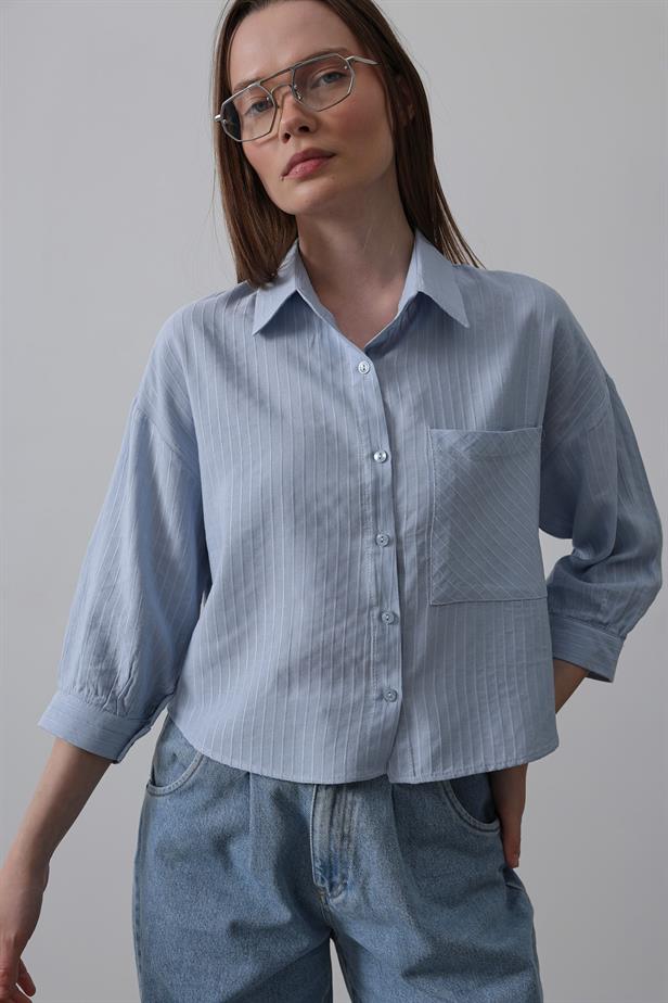 RYN Pocket Short Sleeve Shirt - Baby Blue - San Andrés Tuxtla
