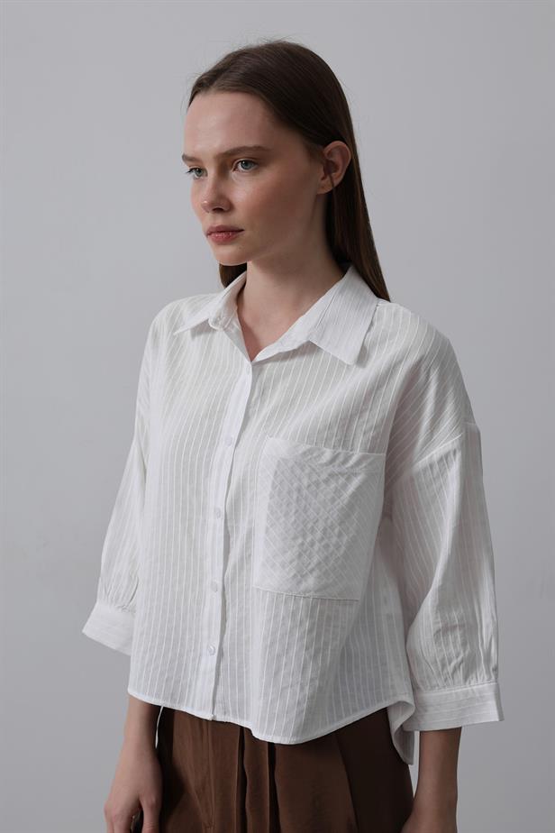 RYN Pocket Short Sleeve Shirt - White - Lagos de Moreno
