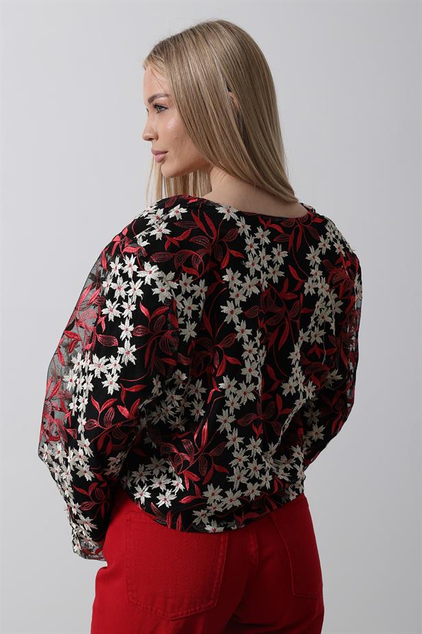 RYN Floral Patterned Front Tie Jacket - Red - Miahuatlán de Porfirio Díaz