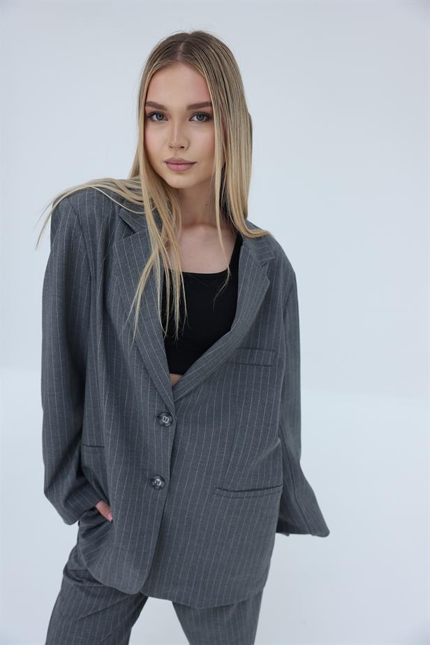 RYN Striped Jacket - Anthracite - Actopan