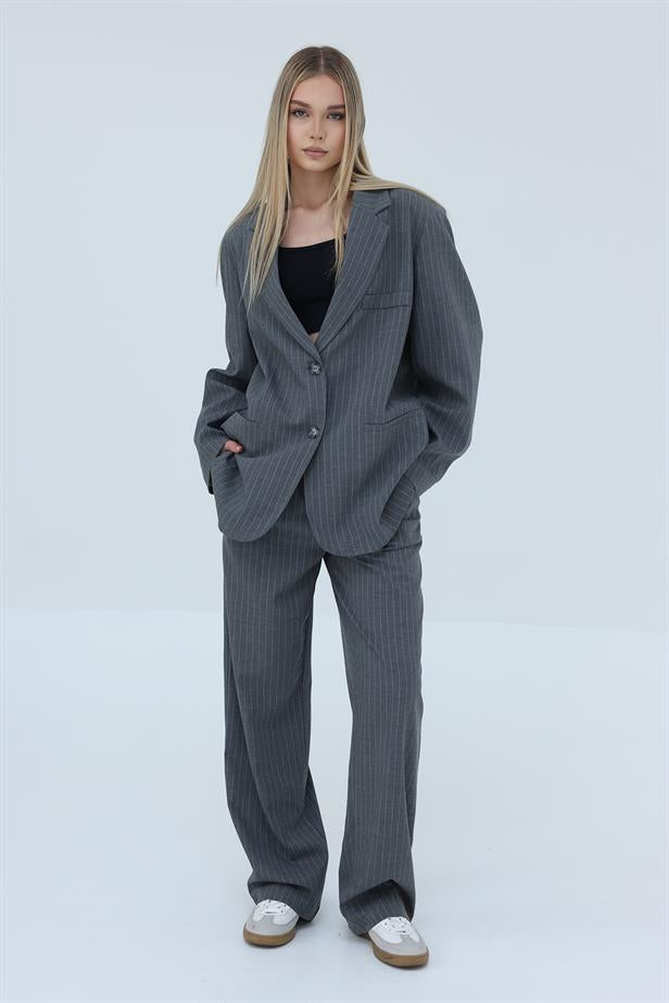 RYN Striped Jacket - Anthracite - Actopan