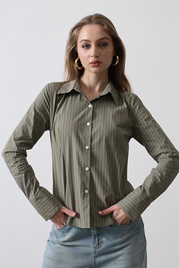 RYN Striped Slim Fit T-shirt - Khaki - Altamira