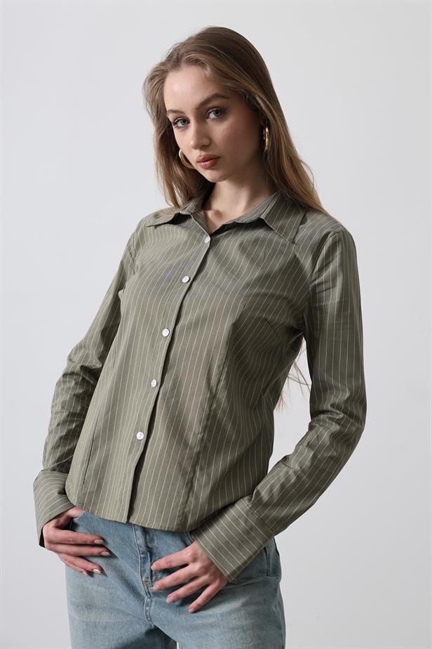 RYN Striped Slim Fit T-shirt - Khaki - Altamira