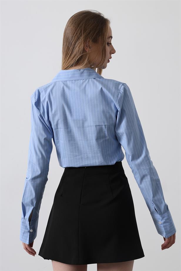 RYN Striped Slim Fit T-shirt - Blue - Evere