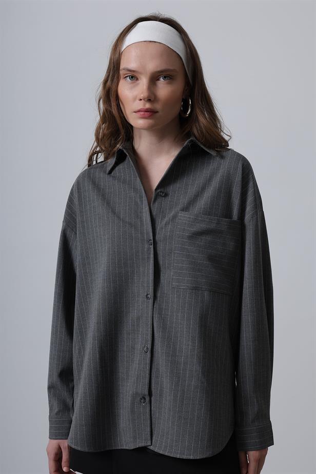 RYN Striped Shirt - Anthracite - Hendersonville