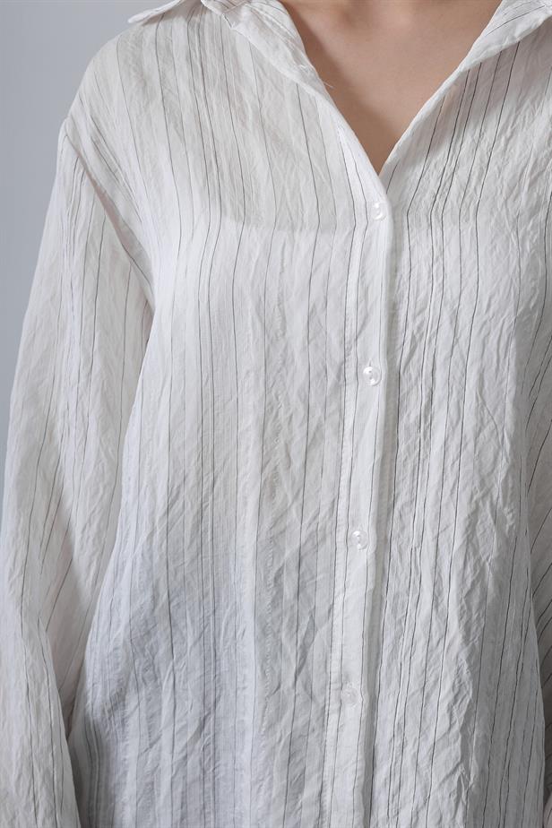 RYN Striped Slim Fit Shirt - Ecru - Indianapolis