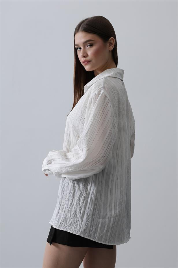 RYN Striped Slim Fit Shirt - Ecru - Indianapolis