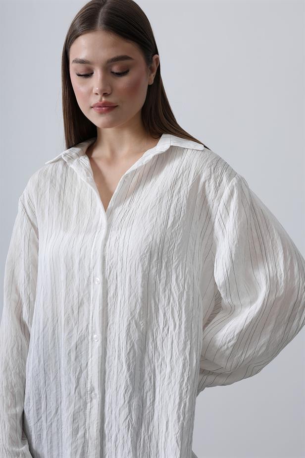 RYN Striped Slim Fit Shirt - Ecru - Indianapolis