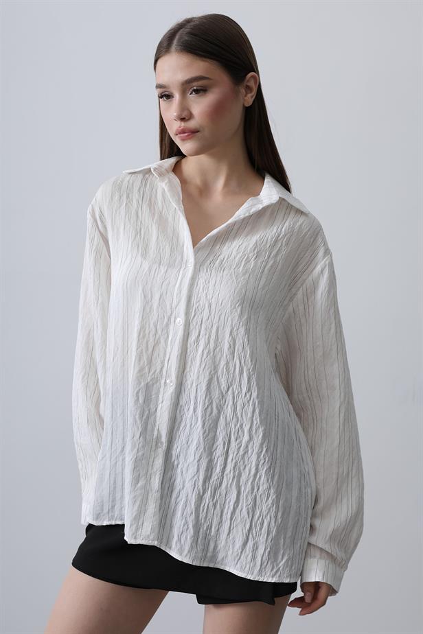 RYN Striped Slim Fit Shirt - Ecru - Indianapolis