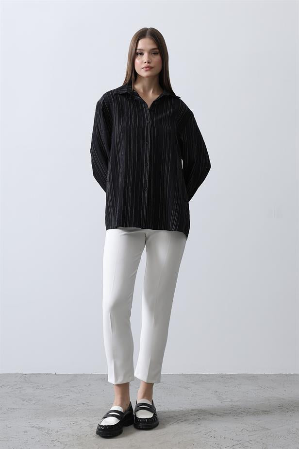 RYN Striped Slim Fit Shirt - Black - Sibiu
