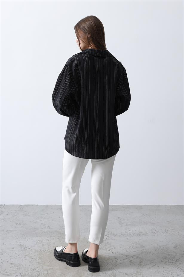 RYN Striped Slim Fit Shirt - Black - Sibiu