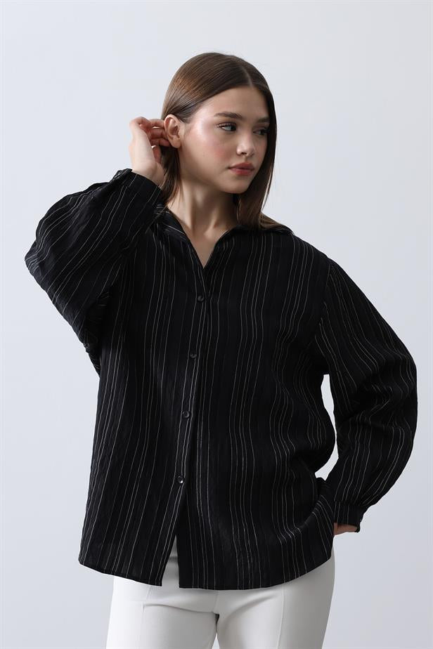 RYN Striped Slim Fit Shirt - Black - Sibiu