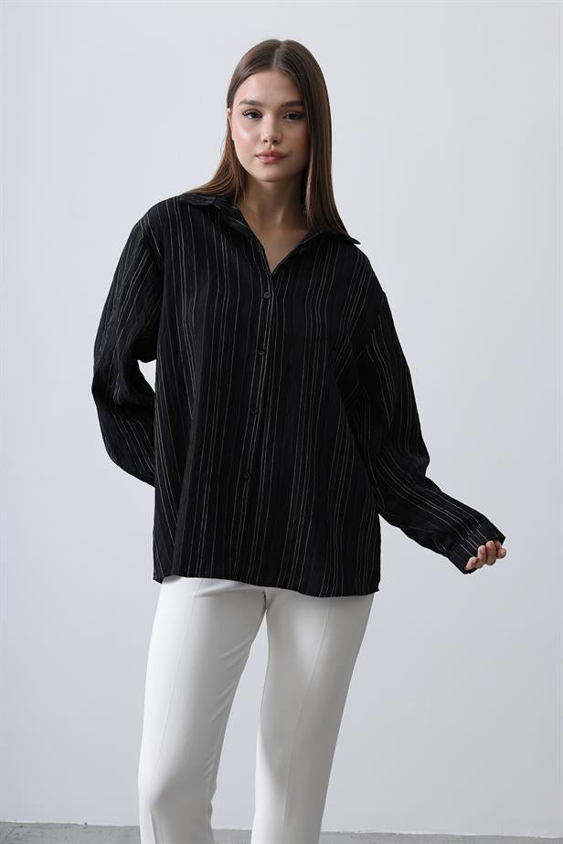 RYN Striped Slim Fit Shirt - Black - Sibiu