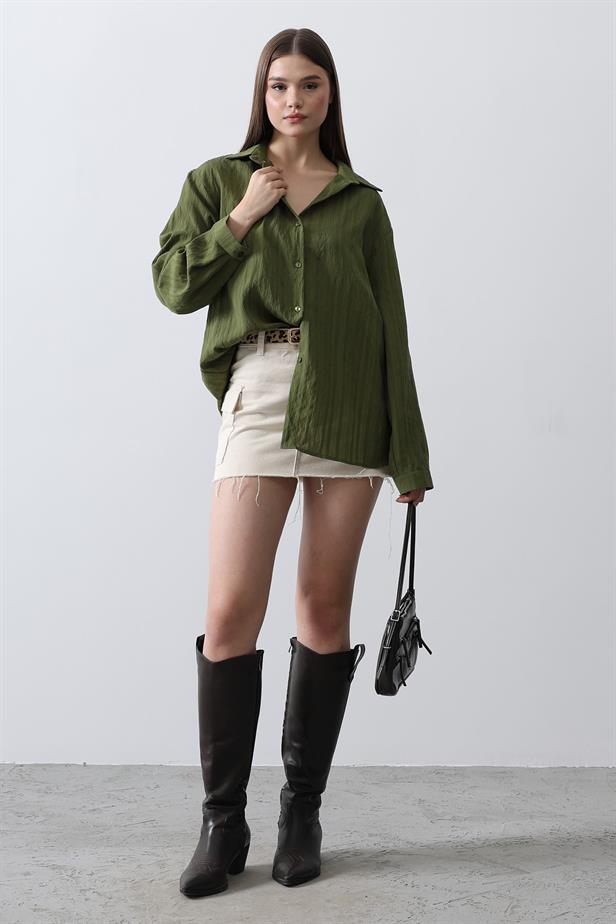 RYN Striped Slim Fit Shirt - Green - Almería