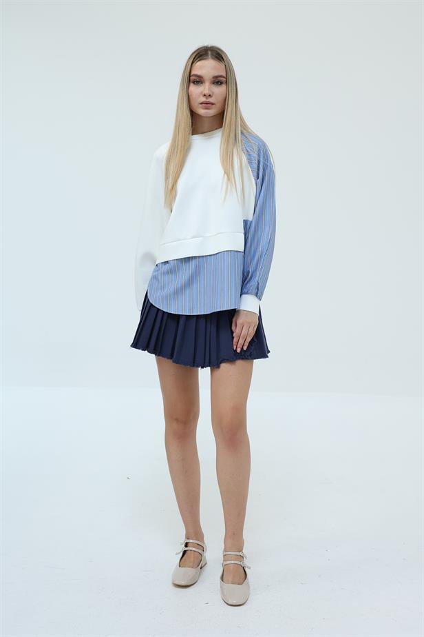 RYN Striped Scuba Sweat - White - San Jacinto