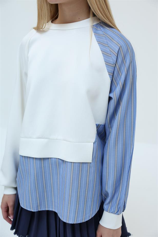 RYN Striped Scuba Sweat - White - San Jacinto