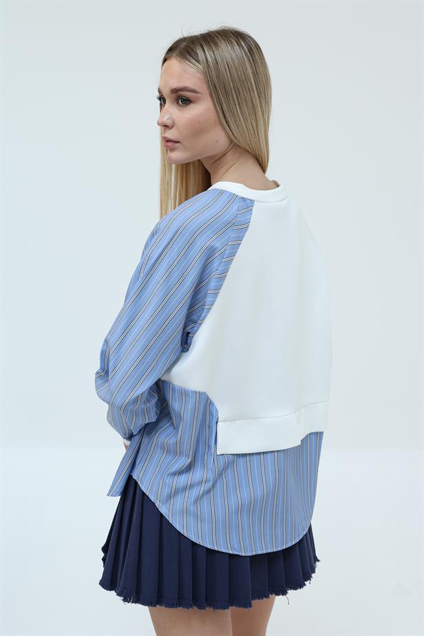 RYN Striped Scuba Sweat - White - San Jacinto