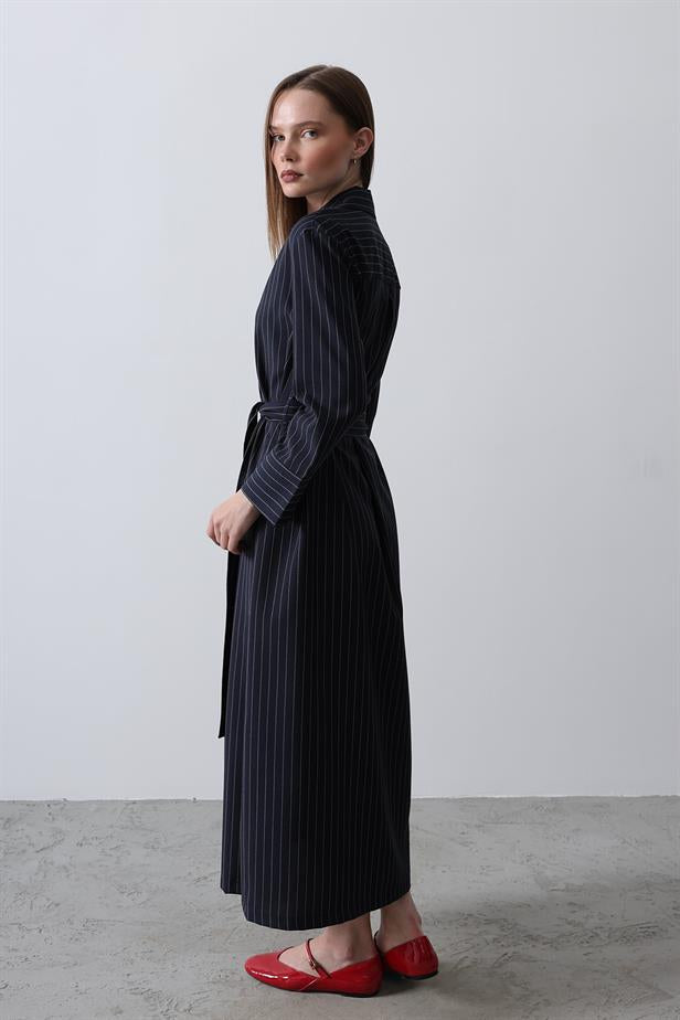 RYN Striped Long Dress - Navy Blue - Querétaro