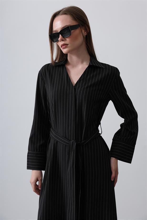 RYN Striped Long Dress - Black - Watertown Town