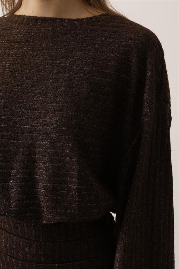 RYN LACE DETAIL DRESS - Brown - Munich