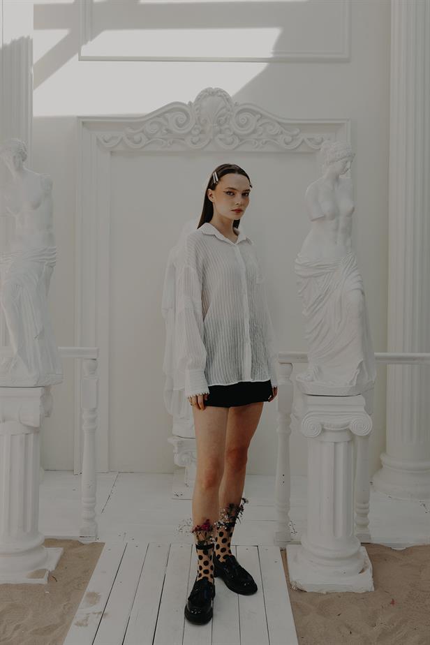 RYN Lace Detailed Shirt - White - Manchester