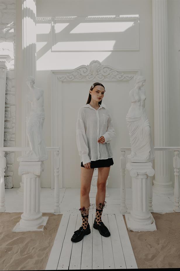 RYN Lace Detailed Shirt - White - Manchester