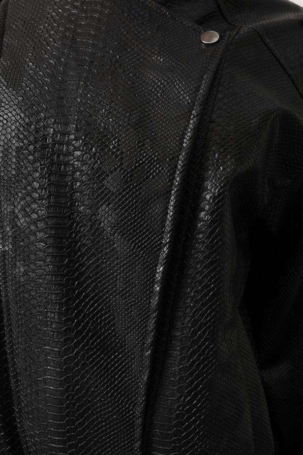 RYN LEATHER BOMBER JACKET - Black - Charlottesville