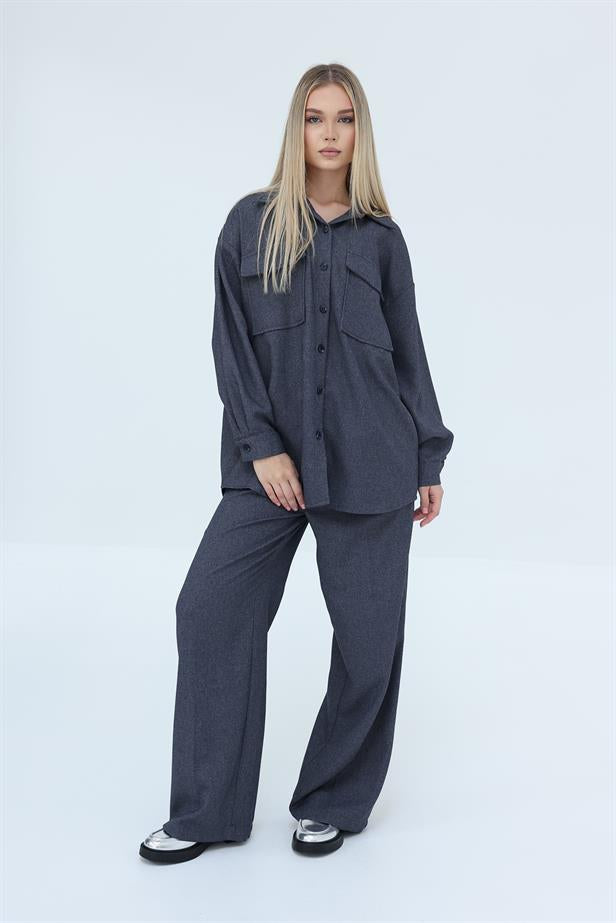 RYN Textured Shirt Set - Navy - Sagunto