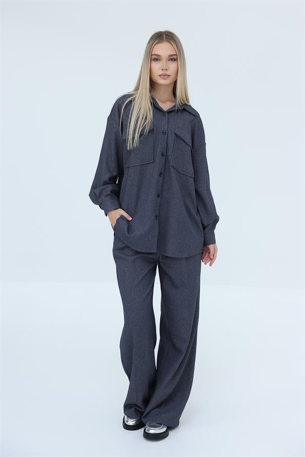 RYN Textured Shirt Set - Navy - Sagunto