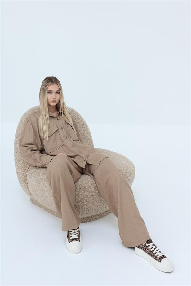 RYN Textured Shirt Set - Stone - Sarnia
