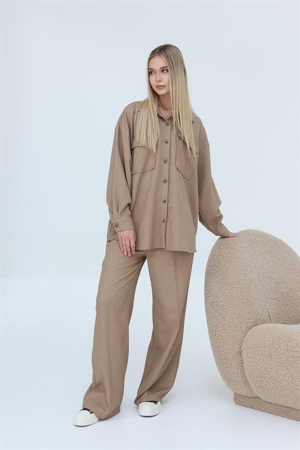 RYN Textured Shirt Set - Stone - Sarnia