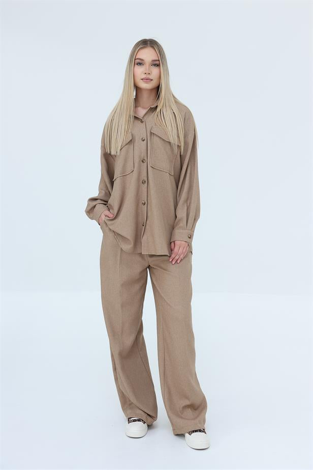 RYN Textured Shirt Set - Stone - Sarnia