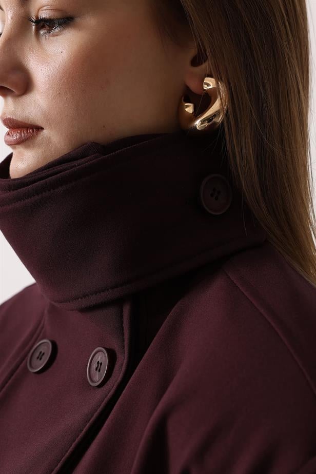 RYN DÜĞMELİ KISA CEKET - Bordo - Râmnicu Vâlcea