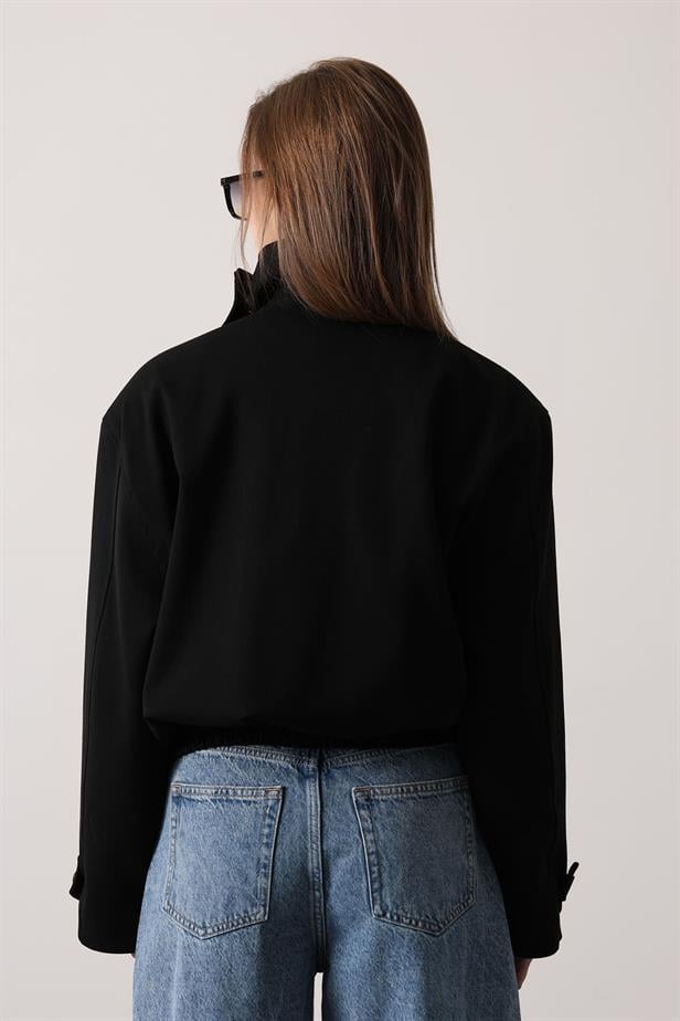 RYN DÜĞMELİ KISA CEKET - Siyah - Limbiate