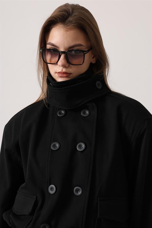 RYN DÜĞMELİ KISA CEKET - Siyah - Limbiate