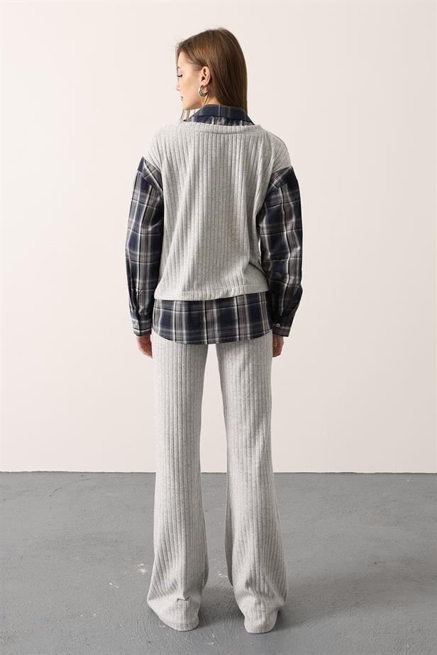 RYN EKOSELİ GÖMLEK DETAYLI TAKIM - Gri - Viterbo