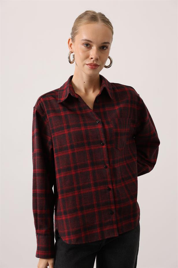 RYN EKOSELİ OVERSİZE GÖMLEK - Bordo - Sayreville