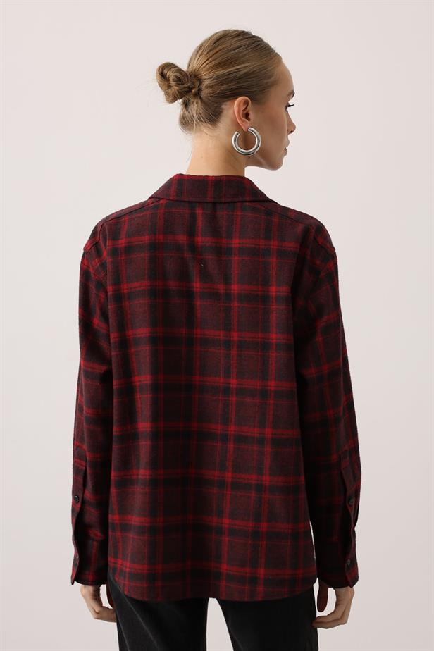 RYN EKOSELİ OVERSİZE GÖMLEK - Bordo - Sayreville