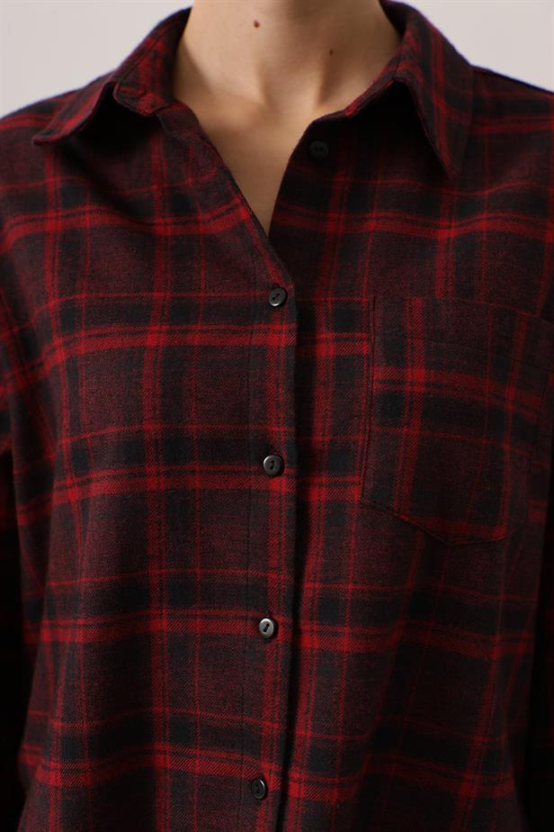 RYN EKOSELİ OVERSİZE GÖMLEK - Bordo - Sayreville