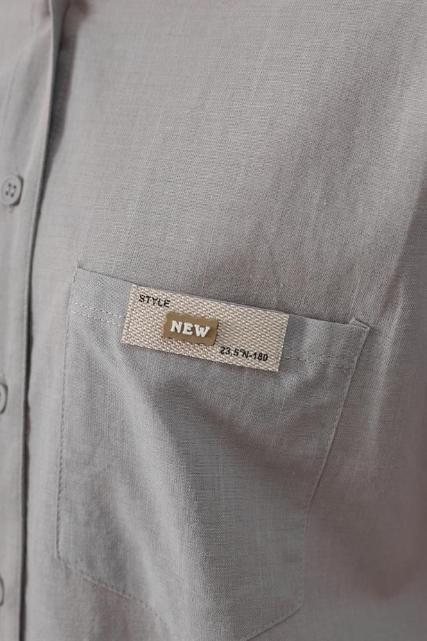 RYN Detailed Half Sleeve Shirt - Gray - Pleasanton