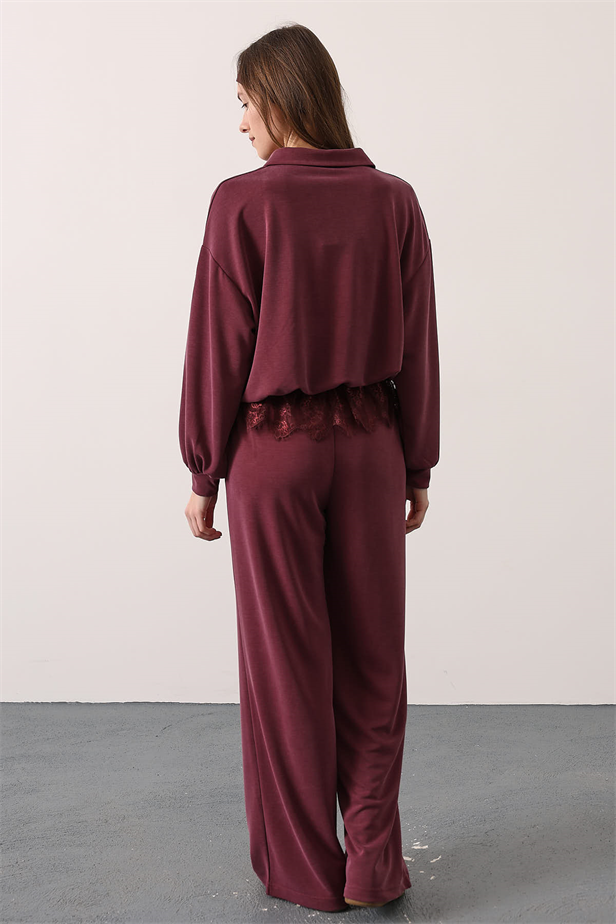 RYN FERMUAR DETAYLI TAKIM - Bordo - Saint-Denis