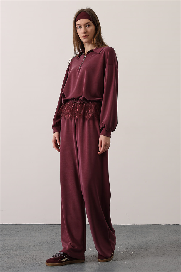 RYN FERMUAR DETAYLI TAKIM - Bordo - Saint-Denis