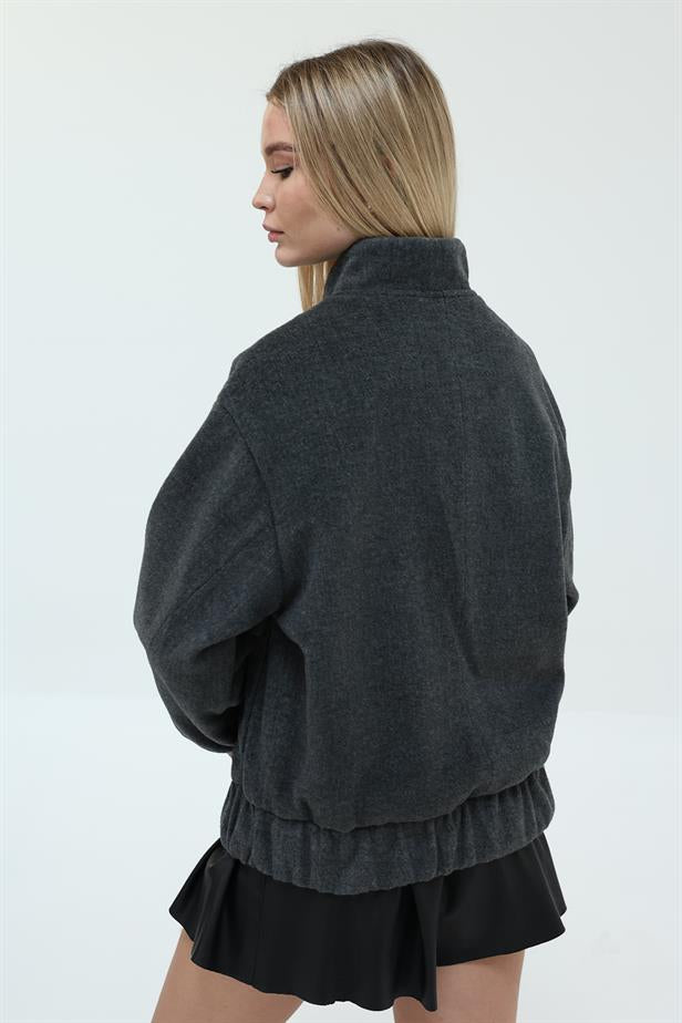RYN Zippered Furry Coat - Anthracite - Pasco
