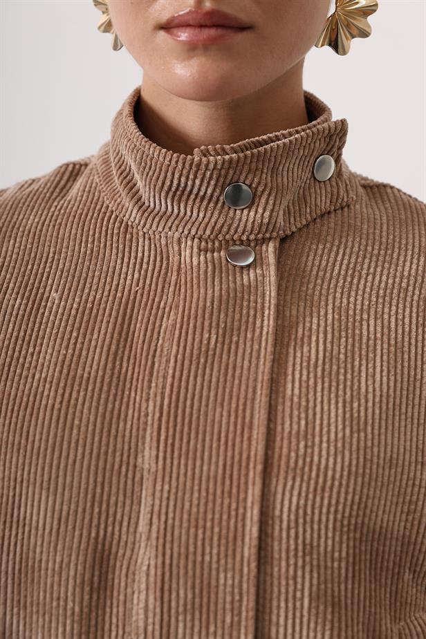 RYN VELVET BOMBER JACKET WITH FRINGES - Brown - San Luis Potosí